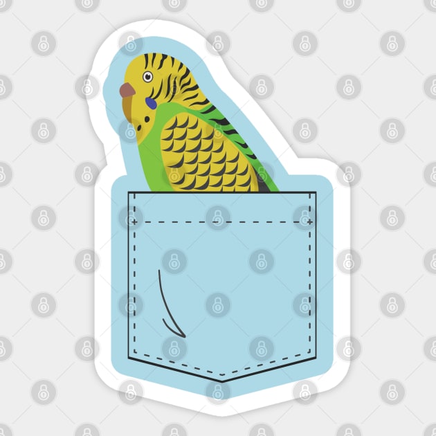 Budgie Parakeet Parrot In Your Front Pocket Sticker by Einstein Parrot